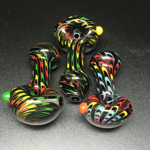 Hotmess Glass Black & White Rainbow Rake Pipe