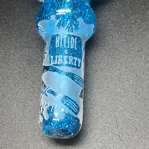 Liberty503 Glass x Hitide Glassworks Etched Glitter Pipe